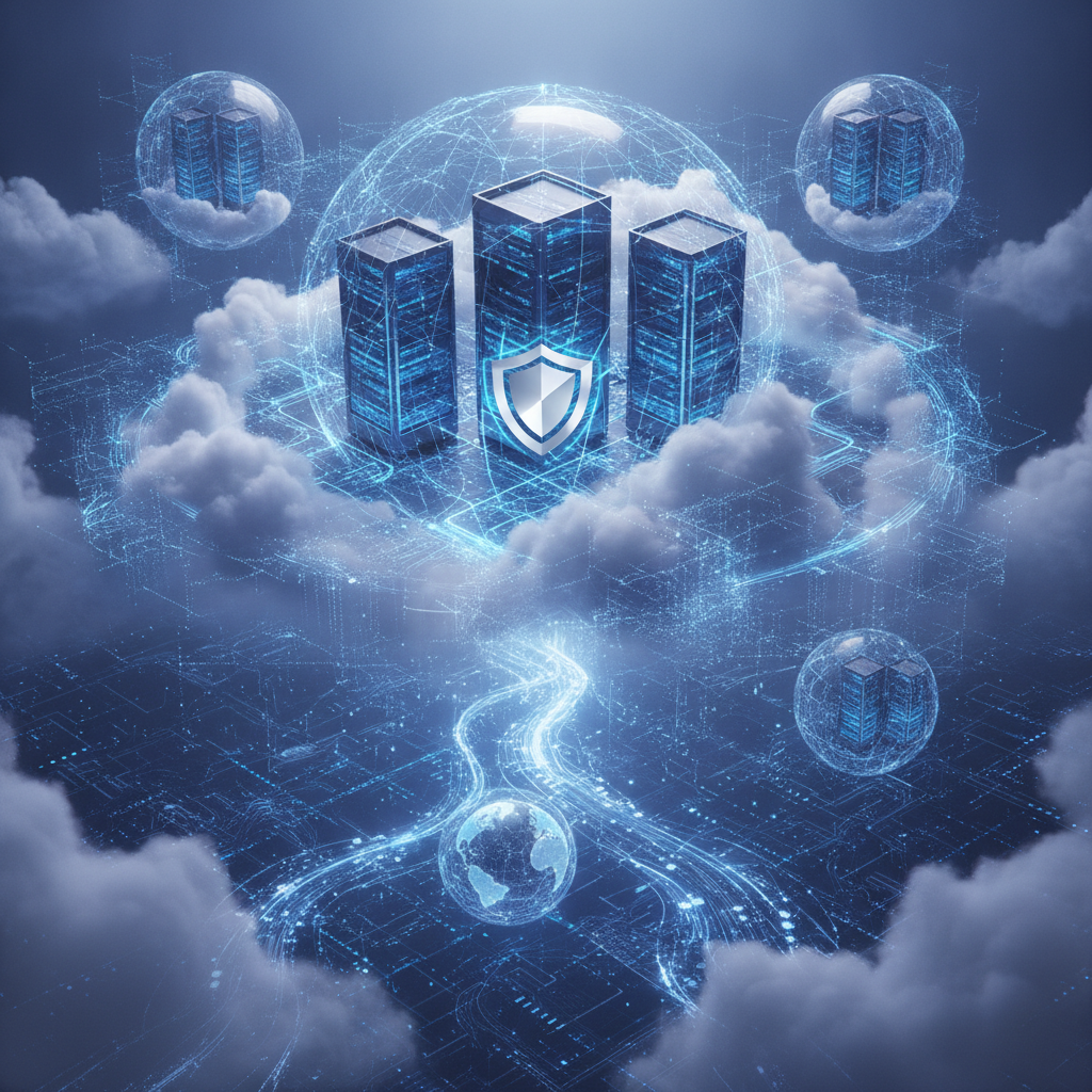 Grafik zeigt eine Brücke zwischen zwei Cloud-Symbolen, die den Übergang und die Vermeidung von Cloud Vendor Lock-in symbolisiert.
