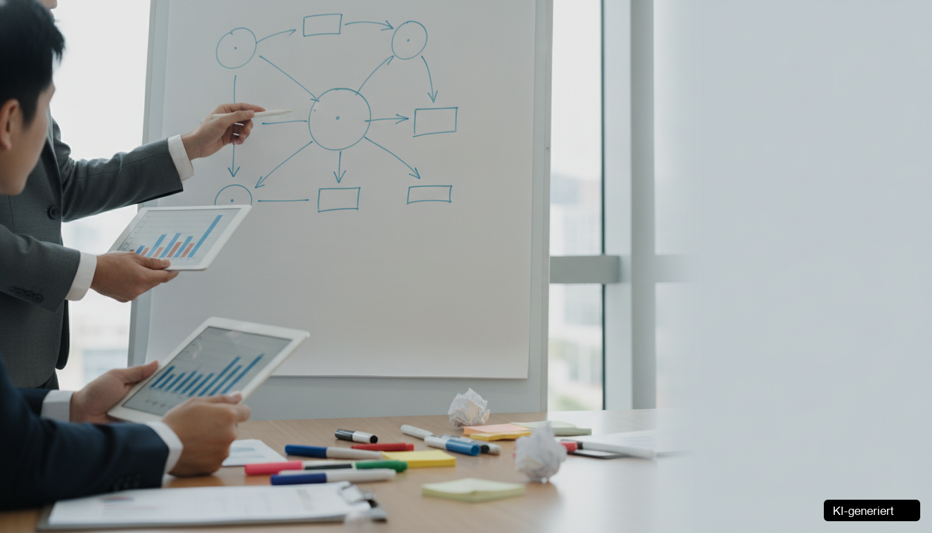 Grafik zeigt einen E-Commerce Funnel mit undichten Stellen, die Umsatzverlust durch Abbrüche verursachen.