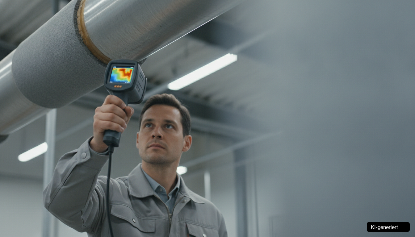 Mitarbeiter analysiert Stromrechnungen für den Energie-Check Betrieb, um Stromkosten zu senken.