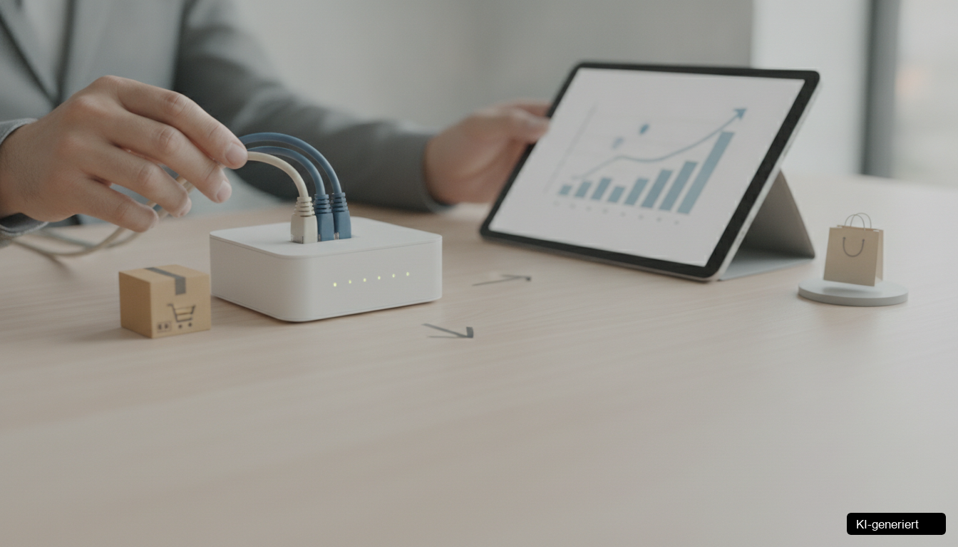 Ein Diagramm zeigt den Datenfluss bei lückenhaftem Shopify Tracking und wie Server-Side Tracking die Lücken schließt, um den ROAS zu retten.