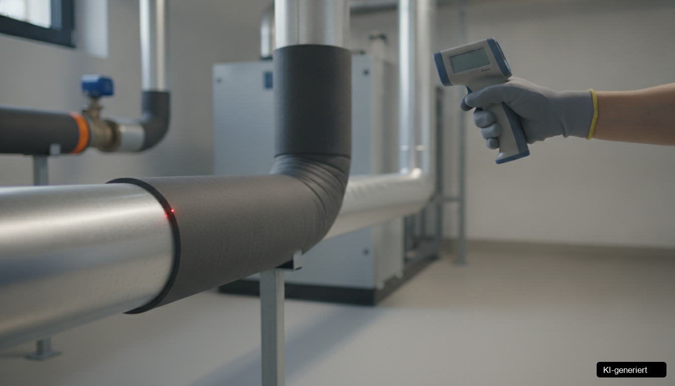 Moderne Wärmepumpe im Betrieb, die effizient Heiz- und Kühlkosten senkt und CO2 spart